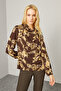 Patterned Degaje Collar Blouse