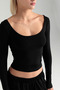 Soft Touch Oval Collar Blouse Black - 3
