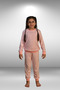 Girl's Pink and White Striped Cotton Pajama Set Top and Bottom Set - 6