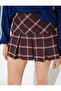 Mini Pleated Plaid Piece Skirt - 5