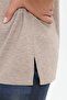 Women's Polo Collar Sweater with Side Slits Mink - 6