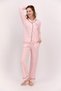 Pink Women's Pajama Set, White Striped Pajama Set, Seasonal Long Sleeve Shirt Pajama