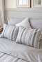 Bohemian Natural Striped Double Duvet Cover Set with 4 Pillows and Elastic Sheets - 2