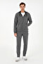 Men's Regular Fit Anthracite Melange Hooded Zippered Bass 50295172 -Vr081 - 4