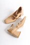 Kulia Skin Patent Leather Mary Jane Thick Heeled Strappy Shoes - 2