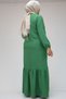 42027 Plus Size Ruched Linen Dress - Khaki - 5