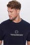 Men's Relax Fit Relaxed Fit 100% Organic Cotton Soft Textured Navy Blue Crew Neck T-Shirt - 3