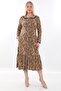 Baby Collar Lace Detailed Buttoned Frilly Winter Modal Dress