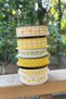 Yellow Colored Combination Ribbon Set, Plaid, Lace, Polka Dot, Heart, Patterned - 7