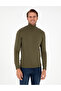 Dark Khaki Slim Fit Turtleneck Basic Knitwear Sweater 50296582-Vr111