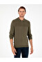 Dark Khaki Slim Fit Zippered Polo Neck Sweater 50300542-Vr111