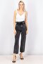 Women High Waisted Button Fly Rip Jeans, Dark Grey - 4