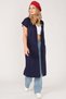 Women's Pocket Detailed Knitwear Vest Navy Blue - 3