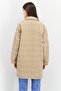 Women Checkered Trench Coat, Beige - 4