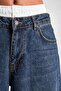 Women's Tint Denim Color Boxer Detailed Palazzo Fit Denim Jeans - 3