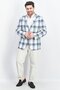 Men Slim Fit Plaid Casual Blazer, Blue Combo - 2