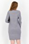 Women Solid Sweater Dress, Grey - 4