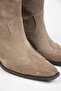Ellinor Women's Genuine Leather Western Taupe Boots - 4