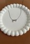 Steel Chain t Letter Necklace, Heart Detailed Silver Color Letter Necklace - 3