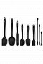 Drongo Jar Silicone Spatula Set with Stripper 9 Pieces Black