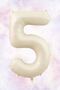 Retro Cream 5 Years Old Balloon Cream Number Foil Balloon 80cm