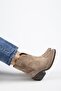 Ellinor Women's Genuine Leather Western Taupe Boots - 6