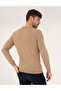 Dark Camel Slim Fit Buttoned Polo Collar Knit Sweater 50265441-Vr214 - 5