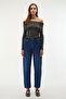 Boat Neck Long Sleeve Bluz - 2