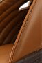 Delmar Genuine Real Leather Tan Anatomical Sole Male Slippers - 4