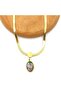 STEEL OVAL STONE FLAT Chain NECKLACE - 2