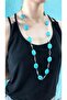Turquoise Stone Design Women's Necklace 40 cm - 3