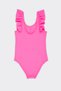 Girl's Ruffle Detailed Pink Swimsuit - 2