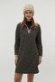 Women's Black Striped Polo Collar Mini Dress - 2