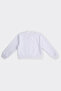 Girl's Textured Zippered White Sweatshirt - 3