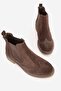 Women's Brown Suede Genuine Natural Leather Number 36-41 Short Heel Chelsea Boots & Booties - 5