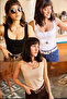 3 Pieces Round Neck Strappy Athlete Bady Satin Blouse