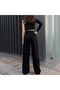 By-9585 High Waist Black Wide Leg Jeans Lycra Palazzo Jeans Boyfriend Wide Leg Pants - 3