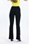 Black Flare Leg Denim Trousers High Waist Flare Jeans Gathering (lycra)frango - 5