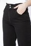 By-6942 Jeans Black Gathered Elastic Waist High Waist Boyfriend Wide Leg Jeans - 4