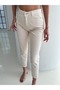 Women's Cream High Waist Denim Mom Jeans - 3