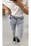 Coral Women's Blue Snow Wash High Waist Mom Mold Jean - 5