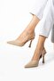 Women's Beige Simple and Eye-Catching Design Heeled Shoes - 2
