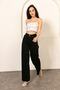 By-5214 Black Comfortable Fit Wide Leg Jeans Loose High Waisted Lycra Jeans Loose Waist Wide Leg Pants