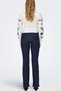 By-4542 Navy Blue Non-Fading High Waist Flare Jeans Spanish Flare Jeans - 3