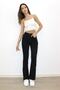 Tommy Women's Fadeless Black Super High Waist Lycra Flare Spanish Denim Trousers Jeansfrango