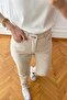 MR High Waist Lycra Ecru Mom Jeans Flexible Denim Trousers - 2