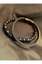 Men's Noble Night Blue Onyx Hematite Natural Stone Genuine Leather Bracelet Street Style - 2