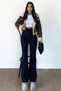 A117766 Women's Black Super High Waist Wide Leg Jeans Boyfriend Loose Baggy Denim Pants - 5