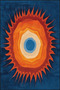 Paris Collection Orange and Blue Themed Abstract Abstract Figure Patterned Modern Decorative Carpet 139 - 3