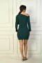 Women's Cross Shoulder Front Pleated Long Sleeve Dress - 4